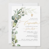 PixDezines H2 Grüne Blätterkonfirmation Einladung (Vorderseite)