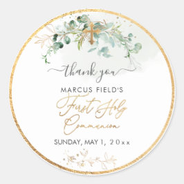 PixDezines H2 Grüne Eukalyptus Heilige Kommune Runder Aufkleber