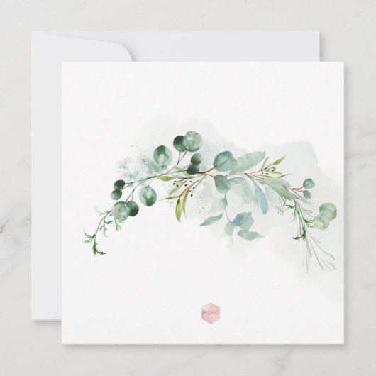 PixDezines H2 Grüne Eukalyptus Save the Date (Rückseite)