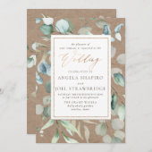 PixDezines H2 Grüne Rustikale Eukalyptus Einladung (Vorne/Hinten)