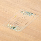 PixDezines H2 Grünes Gold-Eukalyptus-Taufe Acryleinladungen (Ablage )