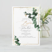 PixDezines H2 Gum Eukalyptus Taufe Einladung (Stehend Vorderseite)