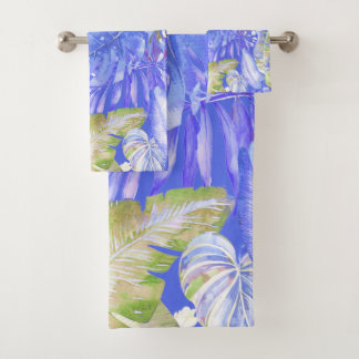 PixDezines H2 Hawaiianischer Dschungel Grün Badhandtuch Set