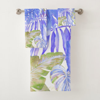 PixDezines H2 Hawaiianischer Dschungel Grün Badhandtuch Set