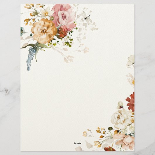 PixDezines H2 Herbstgarten Blume Heiratssaal Briefbogen (Rückseite)