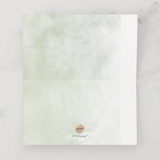 PixDezines H2 Hydrangeas Alabaster-Rose Platzkarte (Innenseite Aufgefaltet)