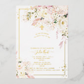 PixDezines H2 Hydrangeas Blush Rose Taufe Folieneinladung (Vorderseite)