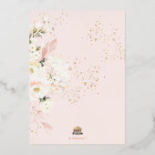 PixDezines H2 Hydrangeas Blush Rose Taufe Folieneinladung (Rückseite)