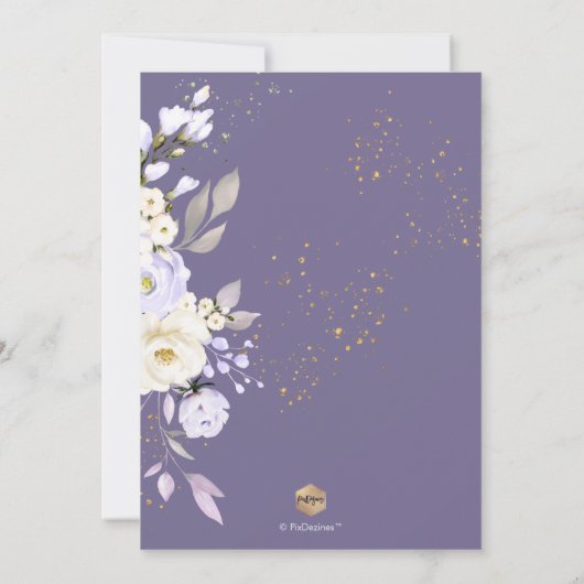 PixDezines H2 Hydrangeas Creme Rose Taufe Einladung (Rückseite)