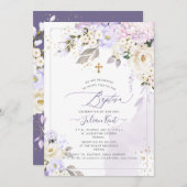 PixDezines H2 Hydrangeas Creme Rose Taufe Einladung (Vorne/Hinten)