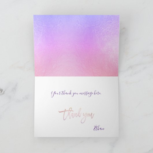 PixDezines H2 Lila Agate Mitzvah ✡ Danke Auto Karte (Innenseite)