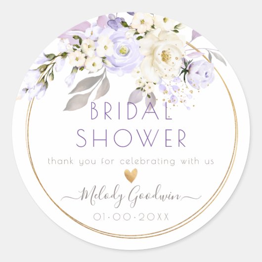 PixDezines H2 Lila Creme Rose Blush Foliage Runder Aufkleber (Vorderseite)