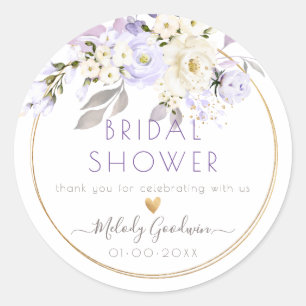 PixDezines H2 Lila Creme Rosen Blass Laub Runder Aufkleber