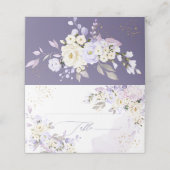 PixDezines H2 Lila Hydrangeas Creme Rose Platzkarte (Außenseite Aufgefaltet)