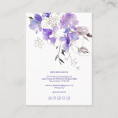 PixDezines H2 Lila Süßerbsen Ohrringe Visitenkarte (Rückseite)