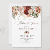 PixDezines H2 Marsala Herbst Botanischer Garten Einladung (Vorderseite)