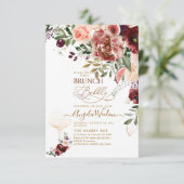PixDezines H2 Marsala Roter Herbstbrunch & Bubbly Einladung (Stehend Vorderseite)