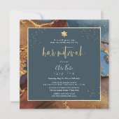 PixDezines H2 Moderne Galaxie Abstrakte Bar Mitzva Einladung (Vorderseite)