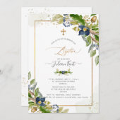 PixDezines H2 Oak n Berry Taufen Einladung (Vorne/Hinten)