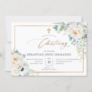PixDezines H2 Peonies Eukalyptus Christening Einladung