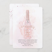 PixDezines H2 Pink Champagne 90 Birthday Bkupfinal Einladung (Vorne/Hinten)