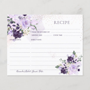 PixDezines H2 Purple Flowers Rezept Card