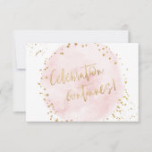 PixDezines H2 Rosa Baumwolle Bat Mitzvah Empfang Einladung (Vorderseite)