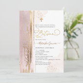 PixDezines H2 Rose Batismo Einladung (Stehend Vorderseite)