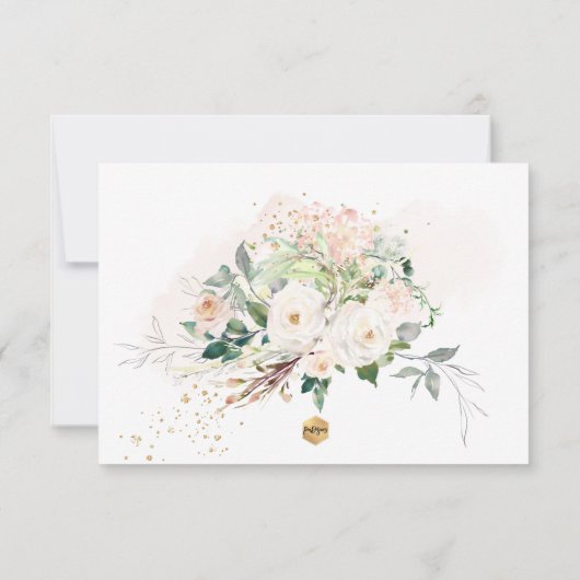 PixDezines H2 Rose Dankeskarte (Rückseite)