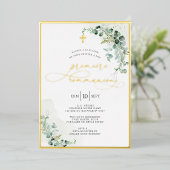 PixDezines H2 Rustic Eucalyptus Première Communion Folieneinladung (Stehend vorne)