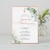 PixDezines H2 Rustic Eucalyptus Première Communion Folieneinladung (Stehend vorne)