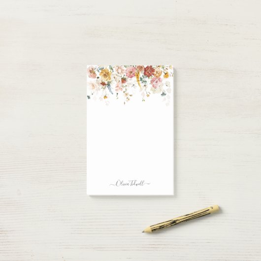 PixDezines H2 Rustic Fall Garden Blume Post-it Klebezettel (Auf Schreibtisch)