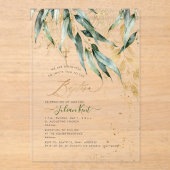 PixDezines H2 Rustic Willow Gum Eucalyptus Baptism Acryleinladungen (Vorderseite)