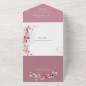 PixDezines H2 Rustikale Dusty Rose Eukalyptus Gold All In One Einladung (Außenbereich)