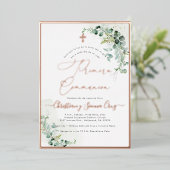 PixDezines H2 Rustikale Eukalyptus Primera Kommuni Folieneinladung (Stehend vorne)