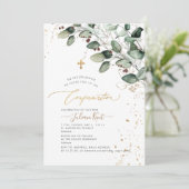 PixDezines H2 Rustikale Kaugummi-Eukalyptus-Bestät Einladung (Stehend Vorderseite)