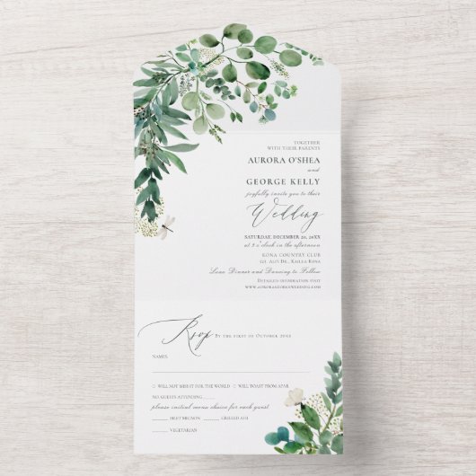 PixDezines H2 Rustikale Vegetation Gum Eukalyptus All In One Einladung (Innen Boden)