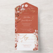 PixDezines H2 Rustikaler Fall Eukalyptus Gold Stau All In One Einladung (Innen Boden)