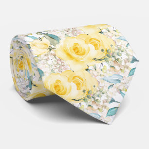 PixDezines H2 Sommer Gelbe Rosen Crm Hortensie Krawatte