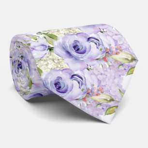 PixDezines H2 Sommer Purpurrosen Hortensie Krawatte