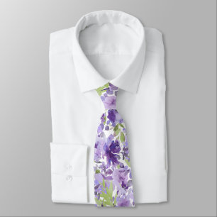 PixDezines H2 Sommerblumen Flieder Lavendel Krawatte
