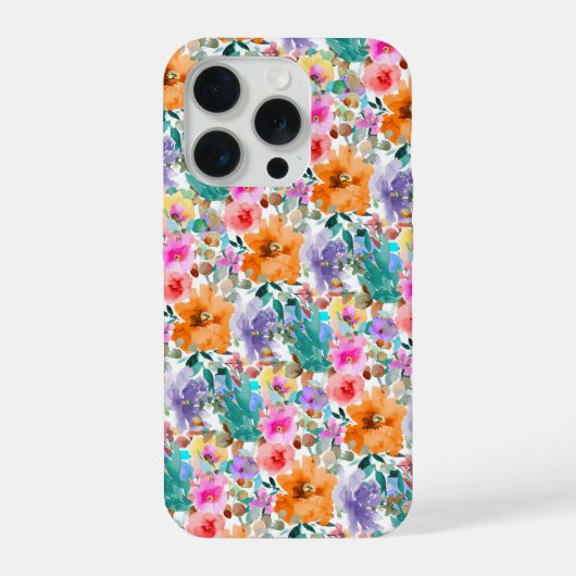 PixDezines H2 Sommerblumen Helle Farbtöne iPhone Hülle (Rückseite)