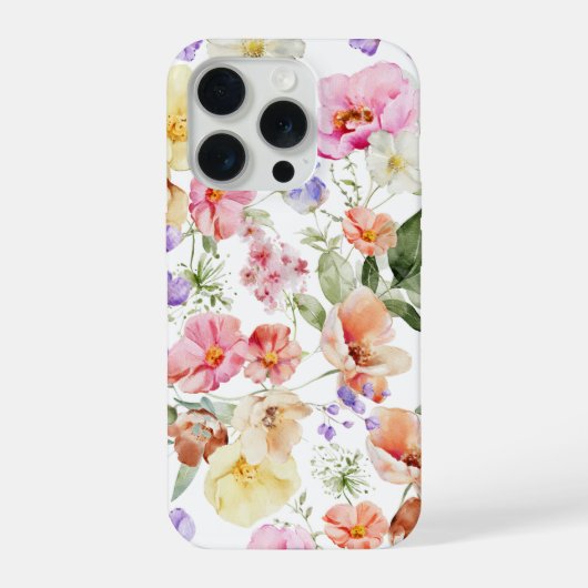 PixDezines H2 Sommergarten Blumen DIY Farbe iPhone Hülle (Rückseite)