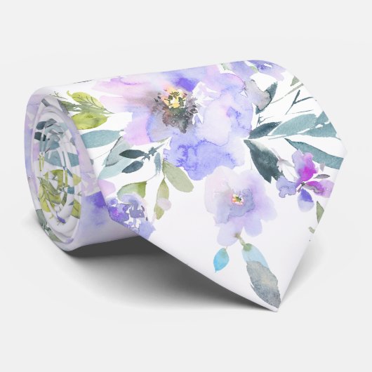 PixDezines H2 Spring Flowers Dusty Purple Roses Krawatte (Gerollt)