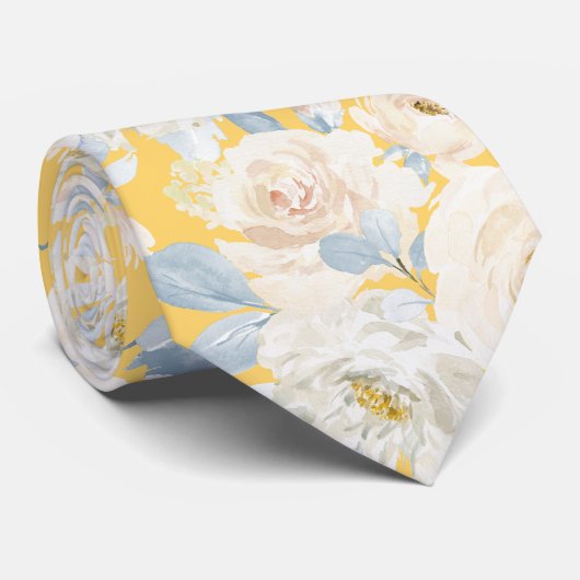 PixDezines H2 Staubblaue Rosen Krawatte (Gerollt)