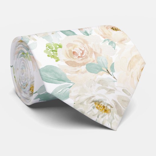 PixDezines H2 Staubblaue Rosen Krawatte (Gerollt)