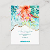 PixDezines H2 Tropical Paradise Beach Ohrringe Visitenkarte (Rückseite)