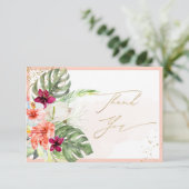 PixDezines H2 Tropical Paradise Blume Vielen Dank Dankeskarte (Stehend Vorderseite)