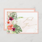 PixDezines H2 Tropical Paradise Blume Vielen Dank Dankeskarte (Vorne/Hinten)