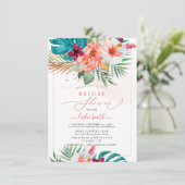 PixDezines H2 Tropical Paradise Brautparty Invi Einladung (Stehend Vorderseite)